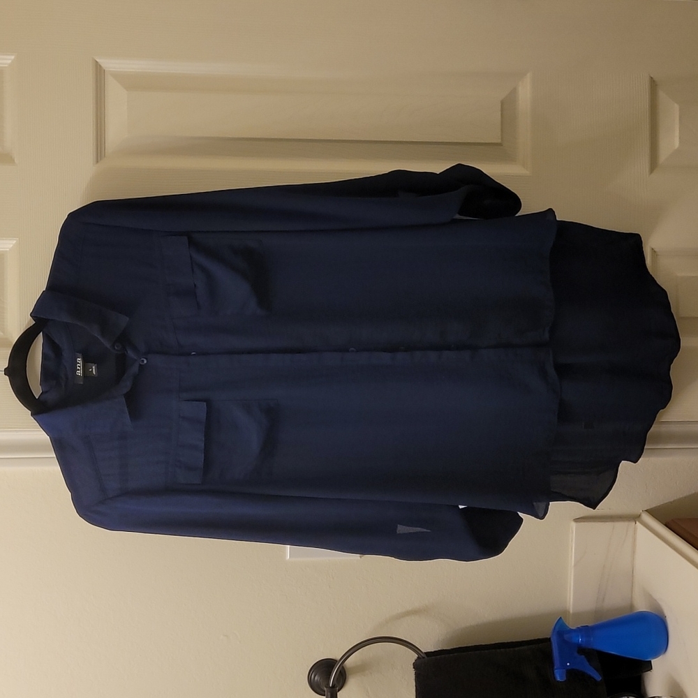 Navy blue long sleeve blouse